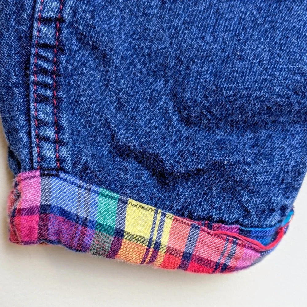 Vintage Osh Kosh Bgosh Rainbow Blanket Lined Bib Overalls 80s Toddler 18 Months